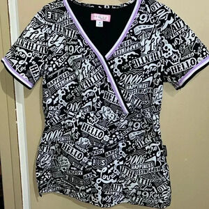 KOI scrub top Graffiti print Juliana Size small
